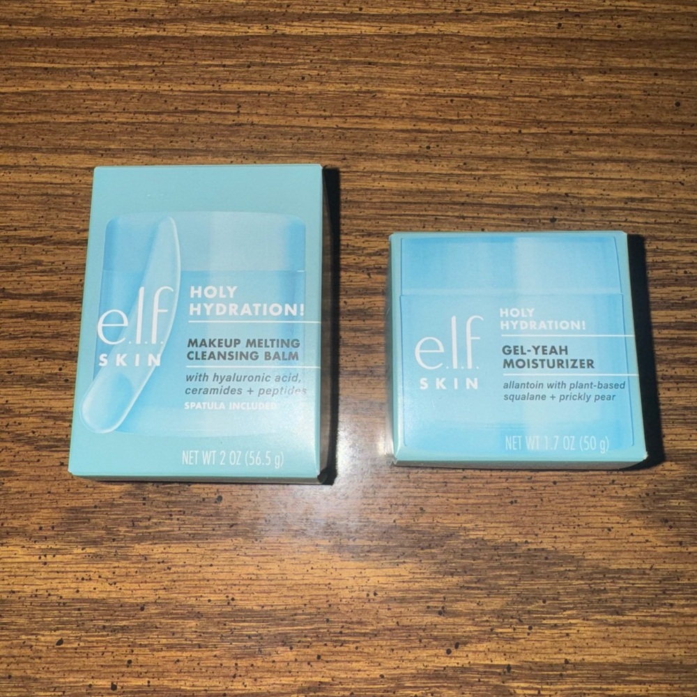 NIB Elf Holy Hydration Gel Yeah Moisturizer and Makeup Melting Cleansing Balm